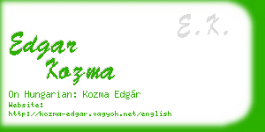 edgar kozma business card