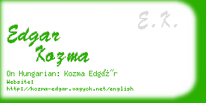 edgar kozma business card